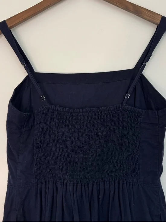 Medium Abercrombie & Fitch Dark Navy Blue Mini Dress Adjustable Straps Pockets - Picture 6 of 14